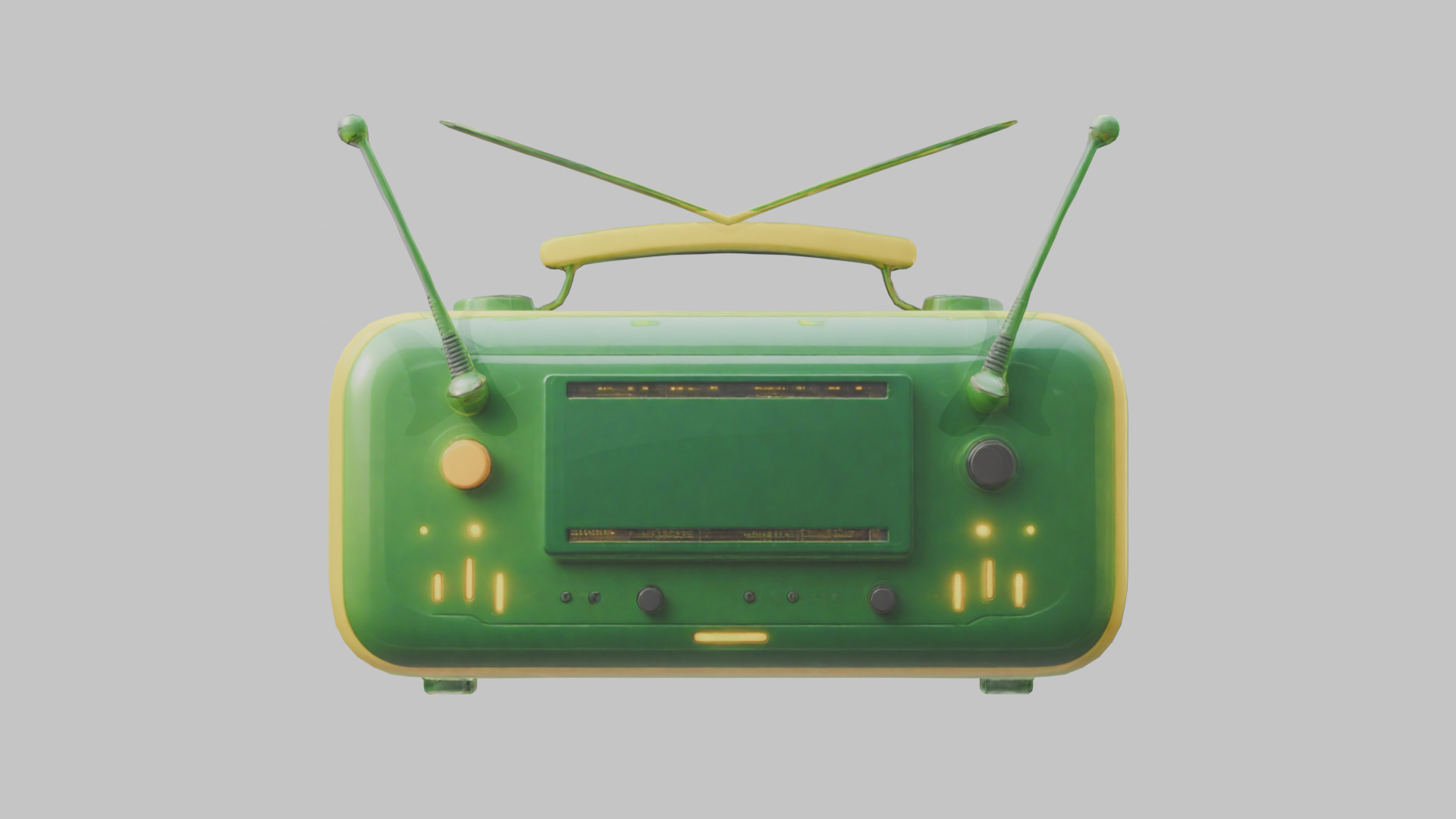 Vintage stylized radio electronics Low-poly 3D model_26