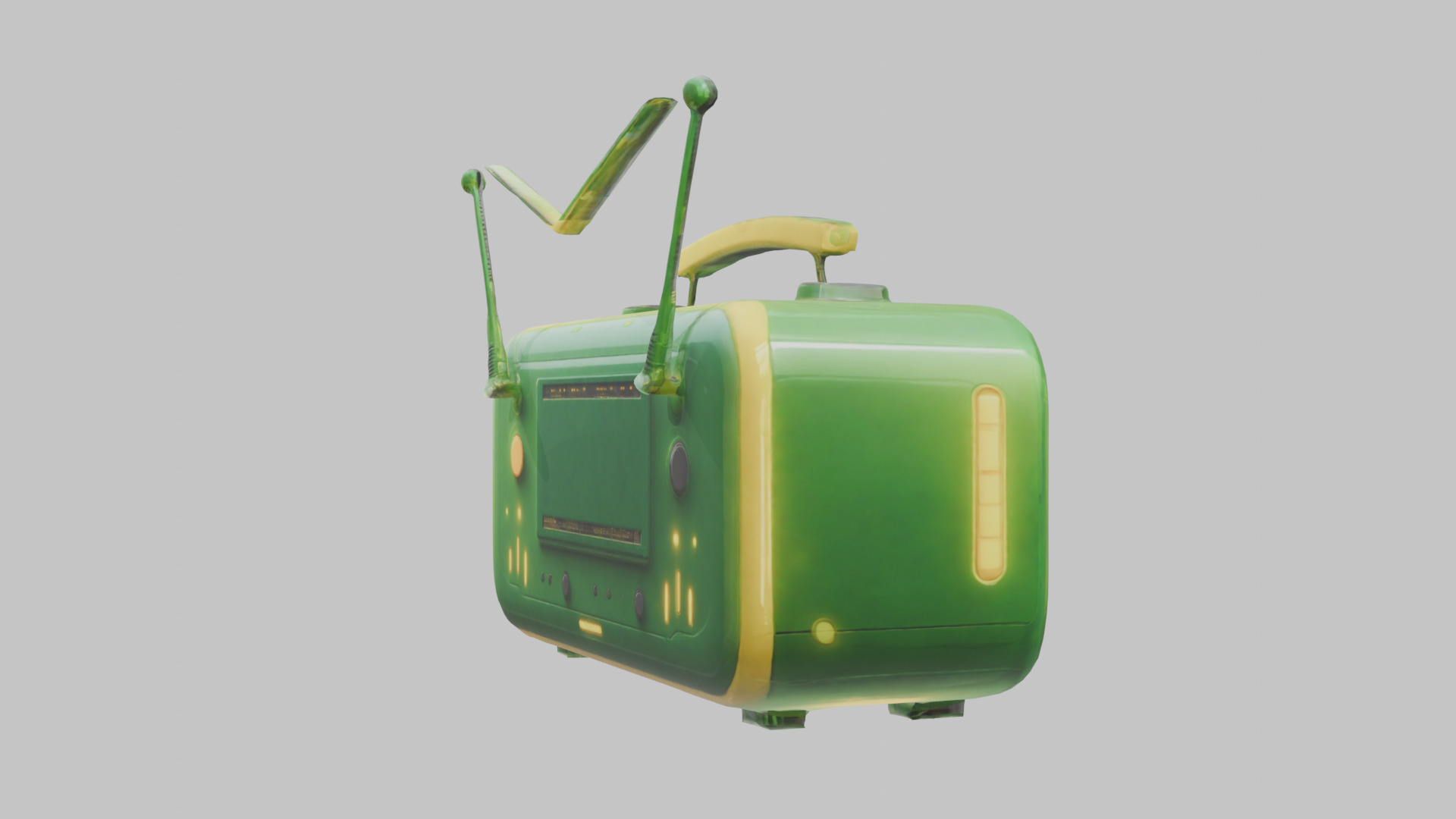 Vintage stylized radio electronics Low-poly 3D model_23