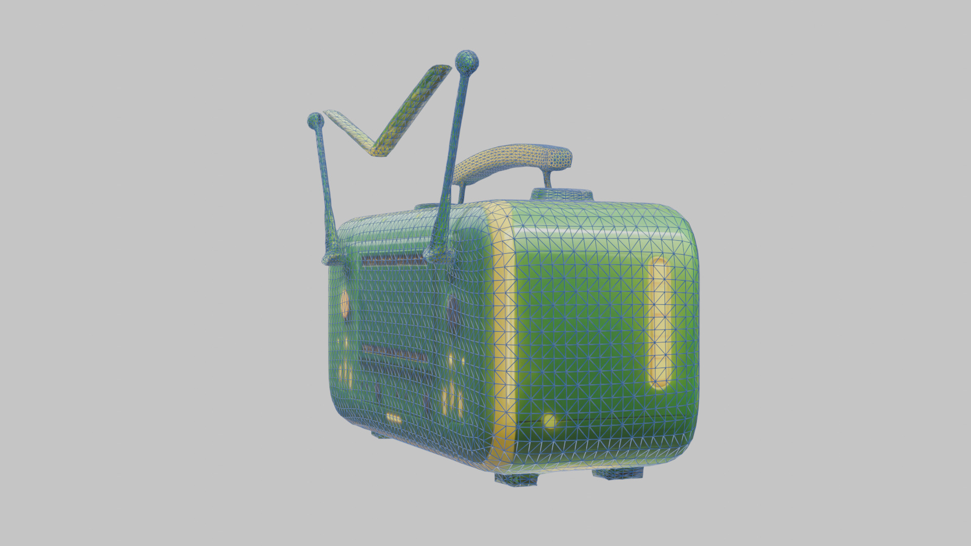 Vintage stylized radio electronics Low-poly 3D model_7