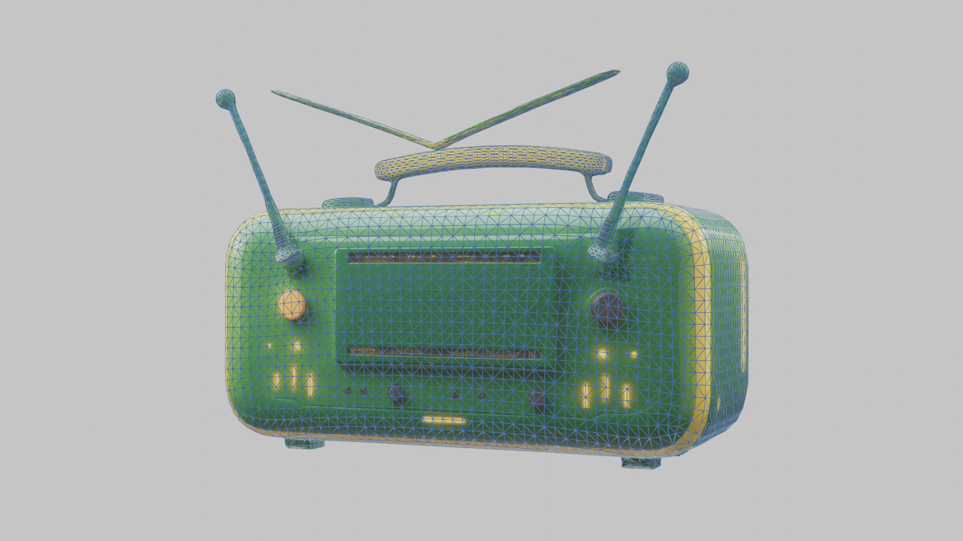 Vintage stylized radio electronics Low-poly 3D model_9