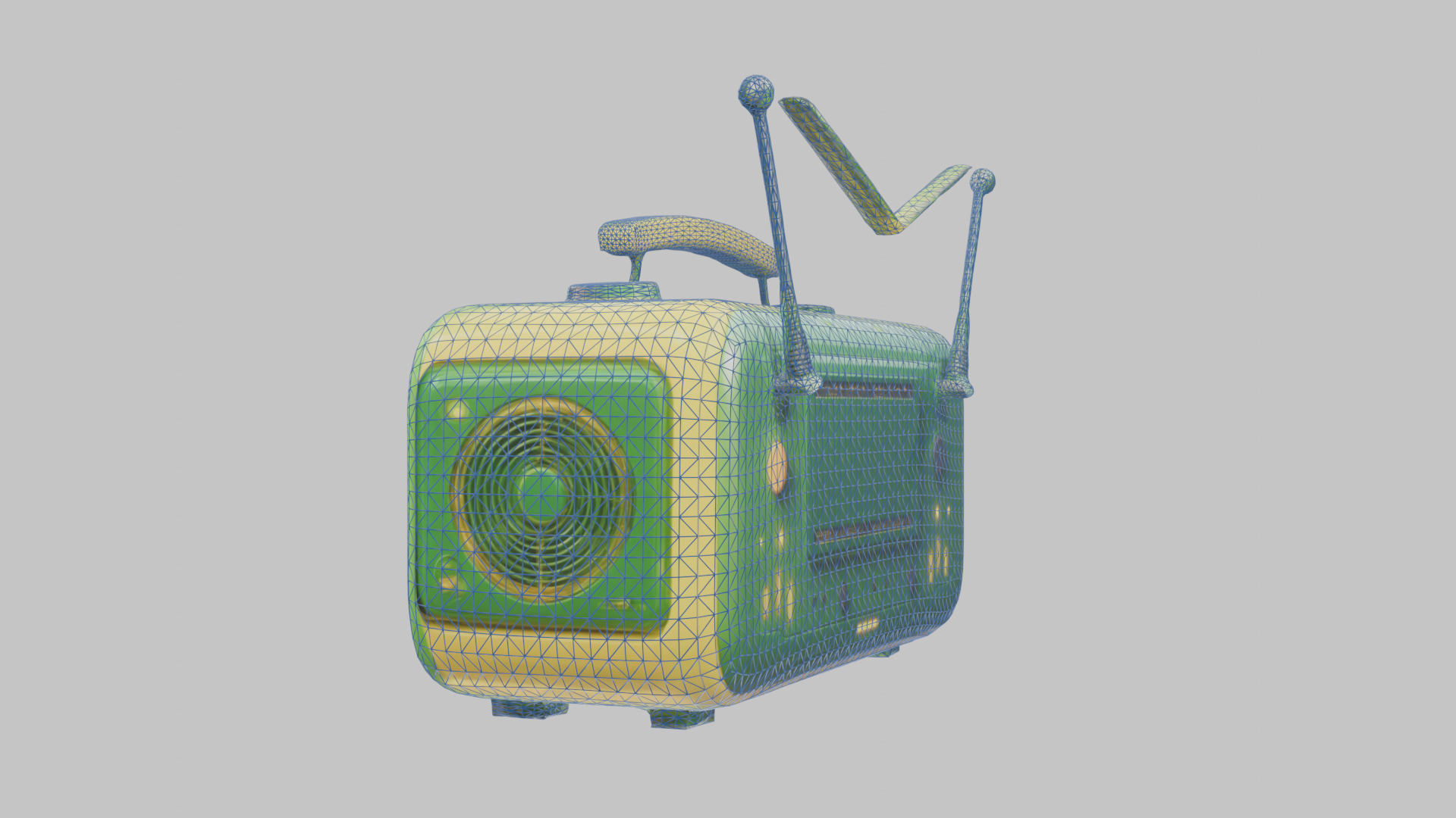 Vintage stylized radio electronics Low-poly 3D model_13