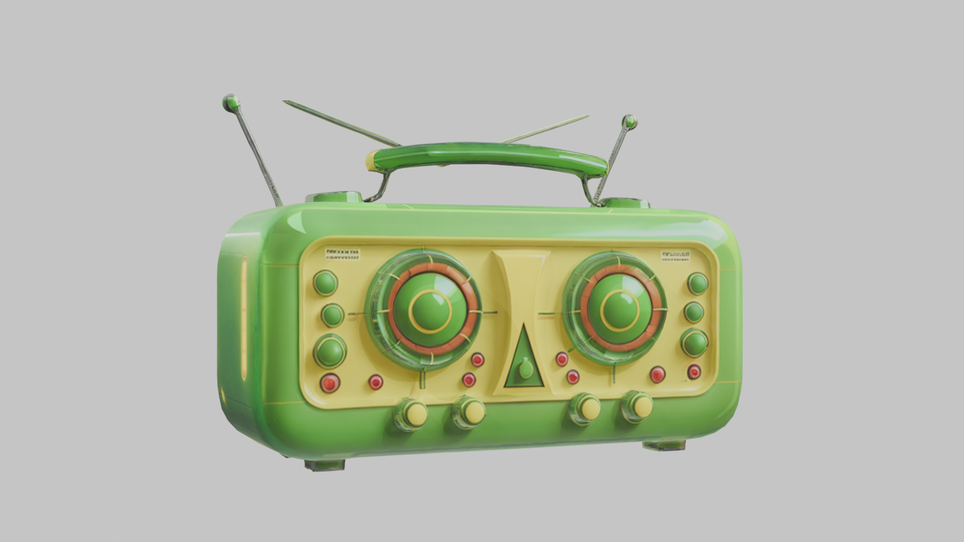 Vintage stylized radio electronics Low-poly 3D model_19