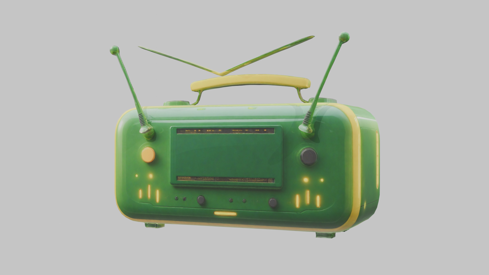Vintage stylized radio electronics Low-poly 3D model_25