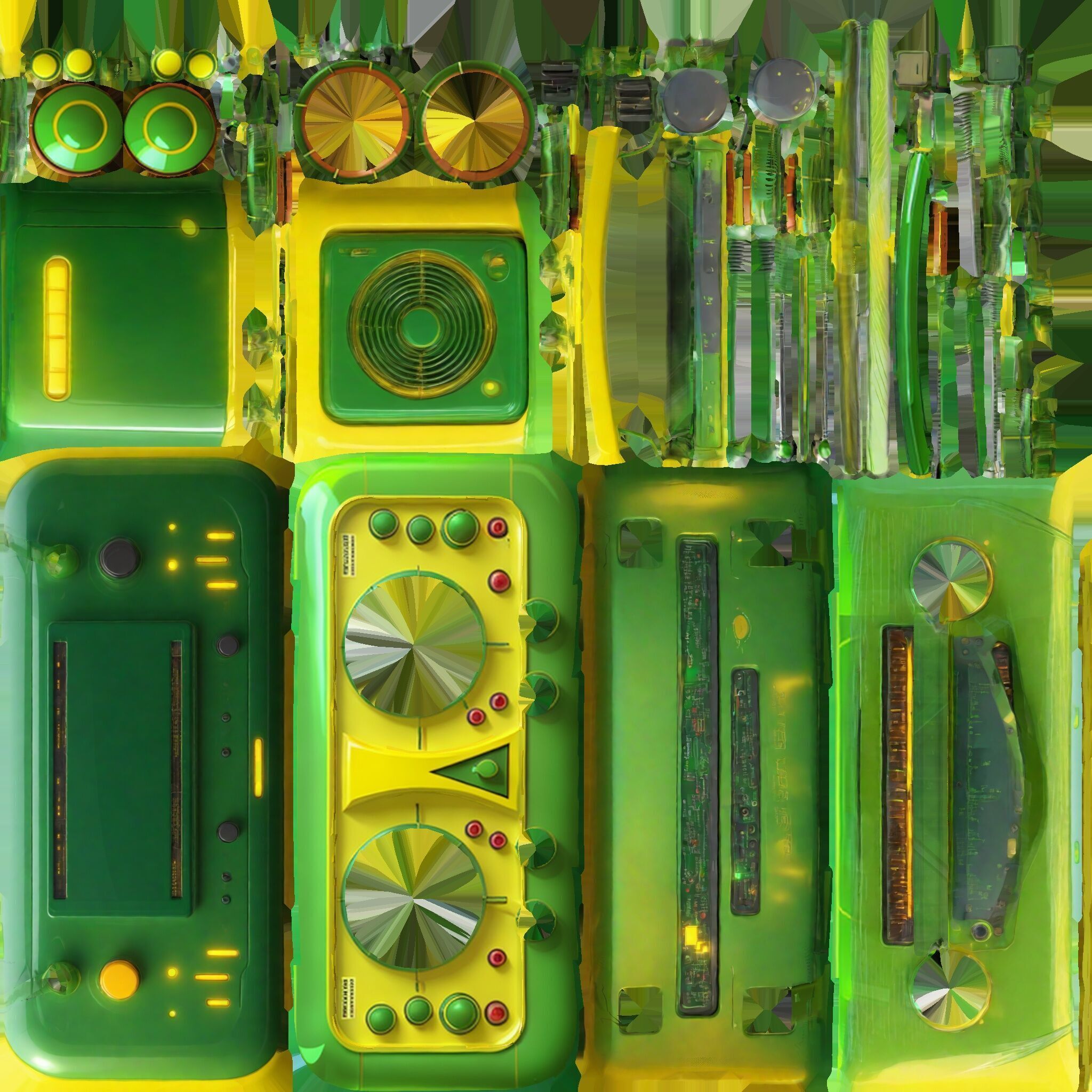 Vintage stylized radio electronics Low-poly 3D model_1