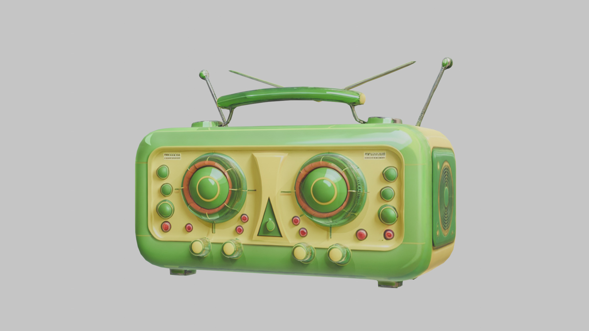 Vintage stylized radio electronics Low-poly 3D model_33