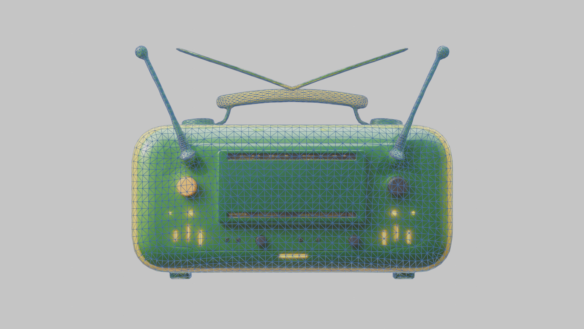 Vintage stylized radio electronics Low-poly 3D model_10