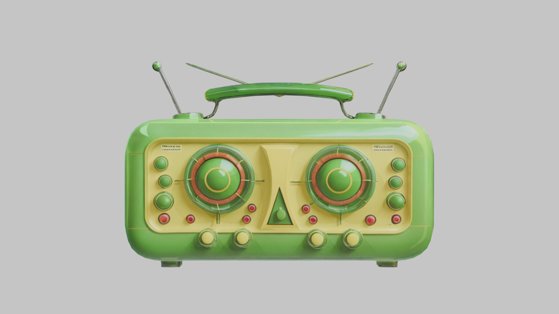 Vintage stylized radio electronics Low-poly 3D model_18