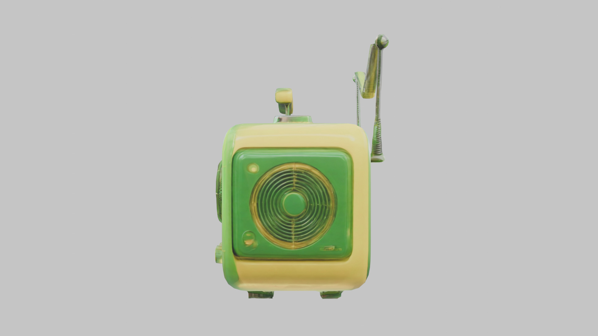 Vintage stylized radio electronics Low-poly 3D model_30