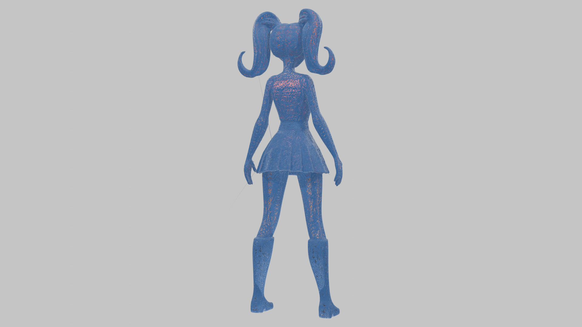 Styilized Toon Girl female Character Low-poly 3D model_23