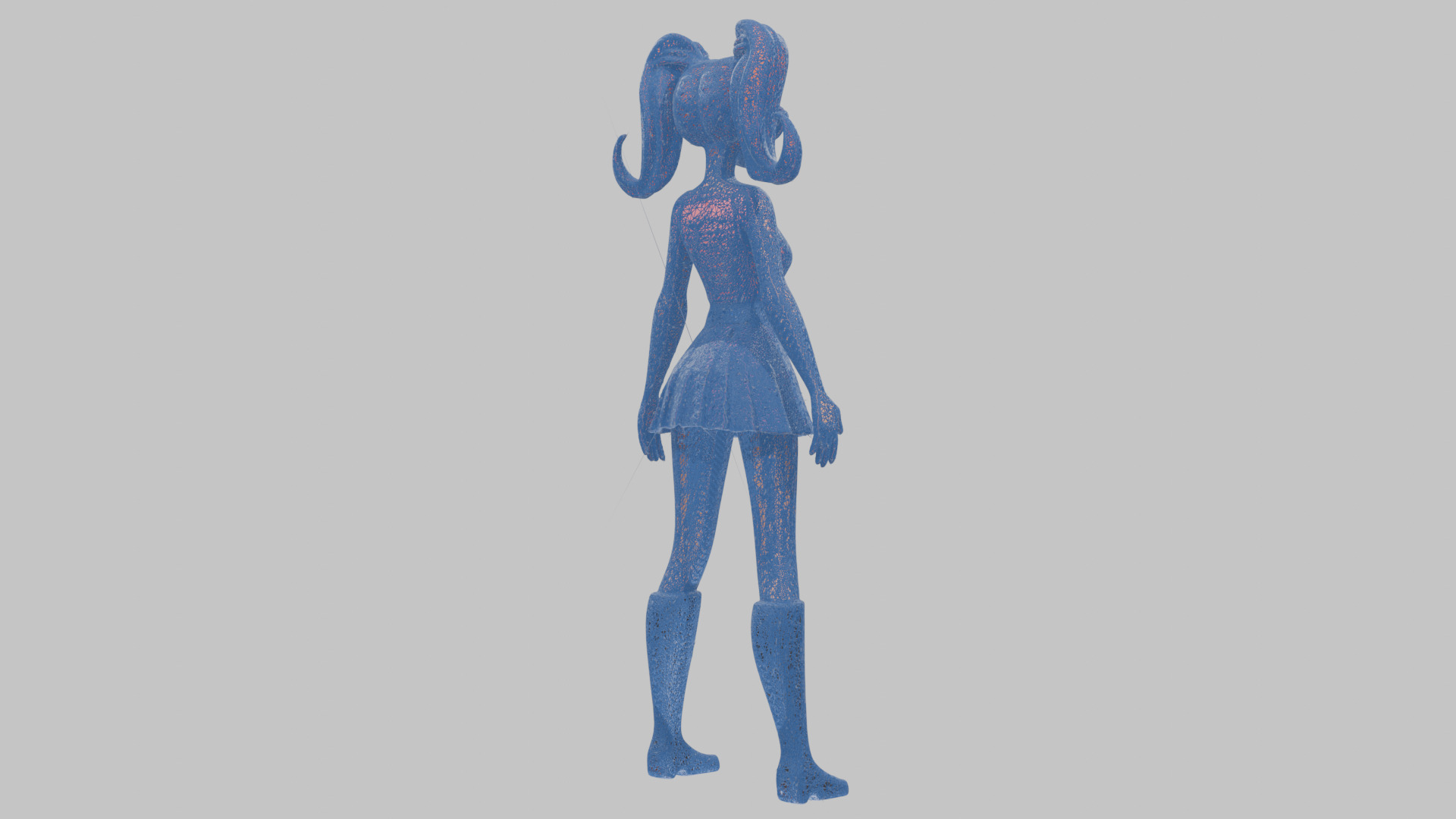 Styilized Toon Girl female Character Low-poly 3D model_22