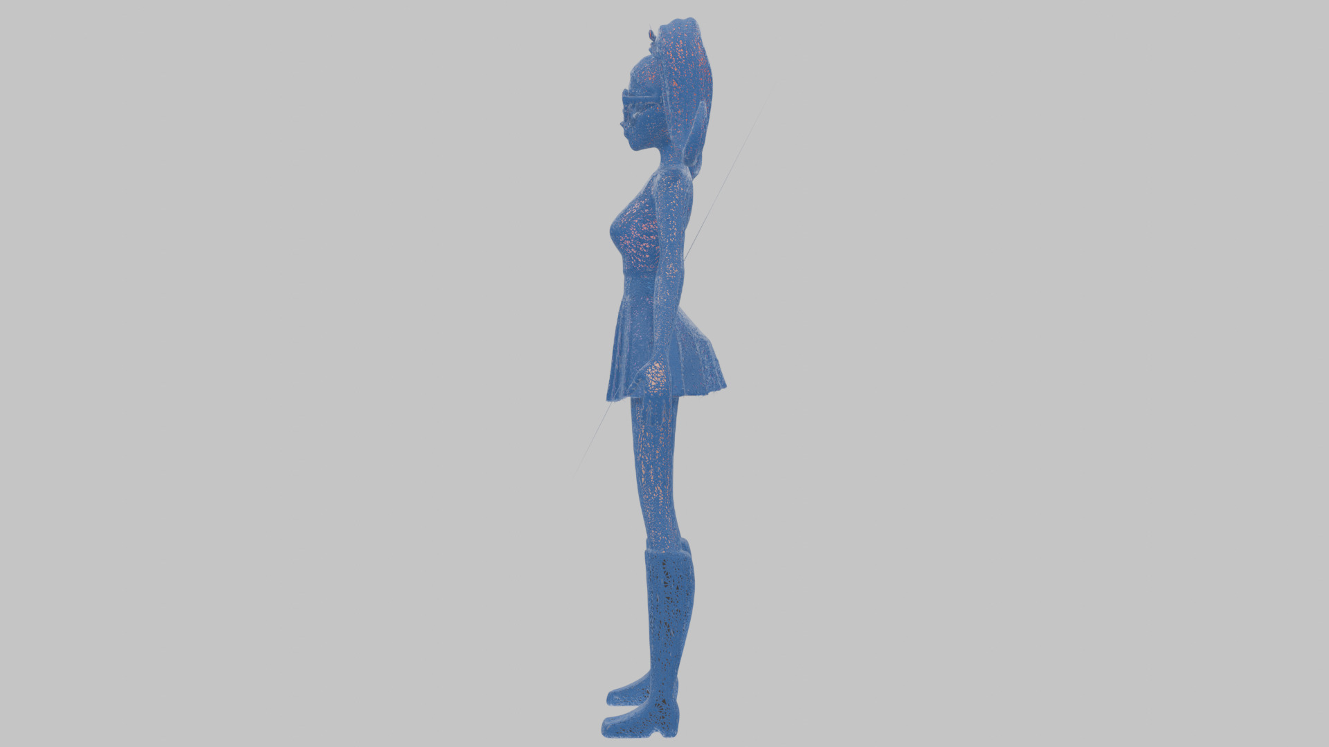 Styilized Toon Girl female Character Low-poly 3D model_28