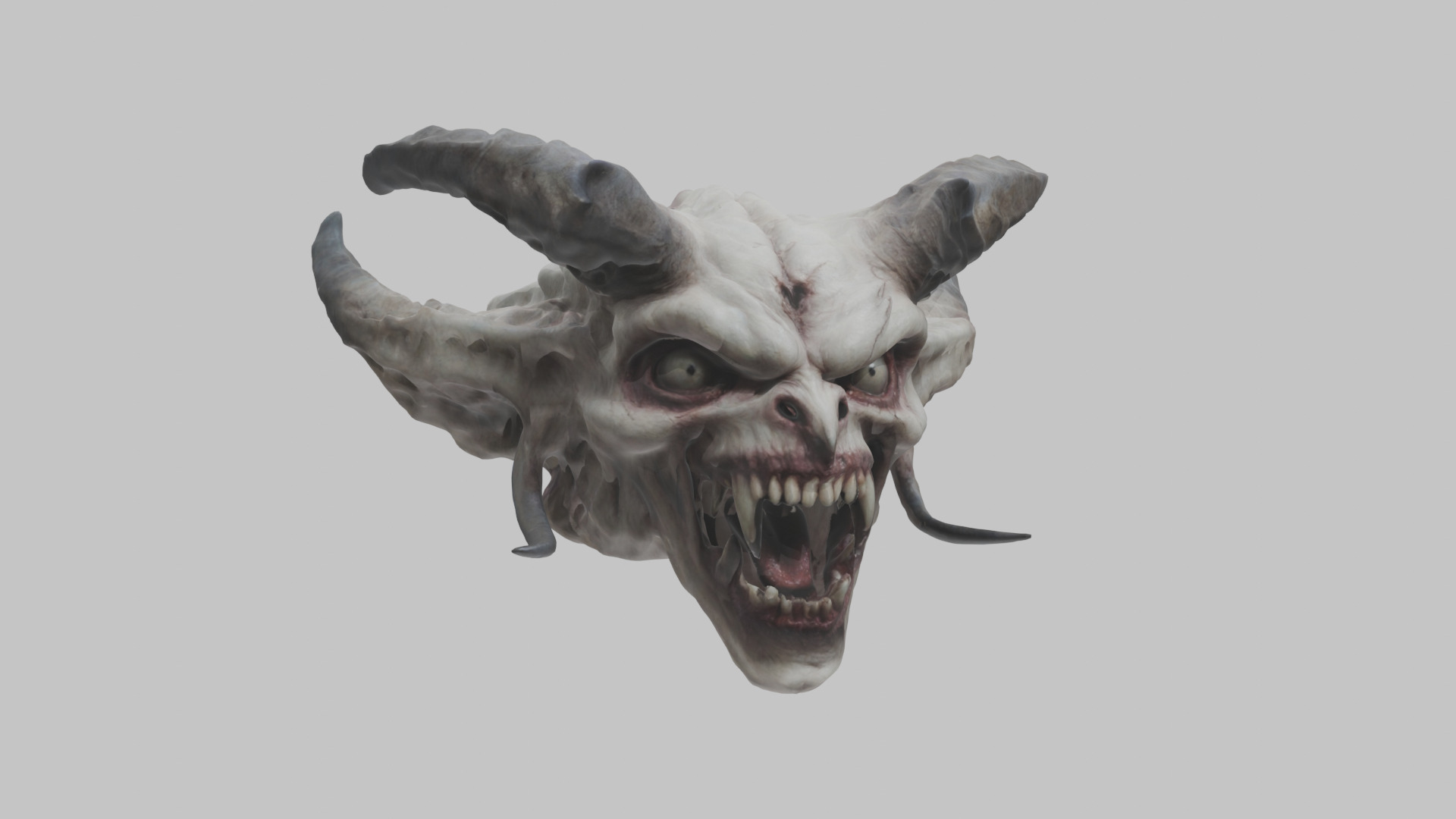 Demon Head 3D Model - Detailed Scary Character Low-poly 3D model_1