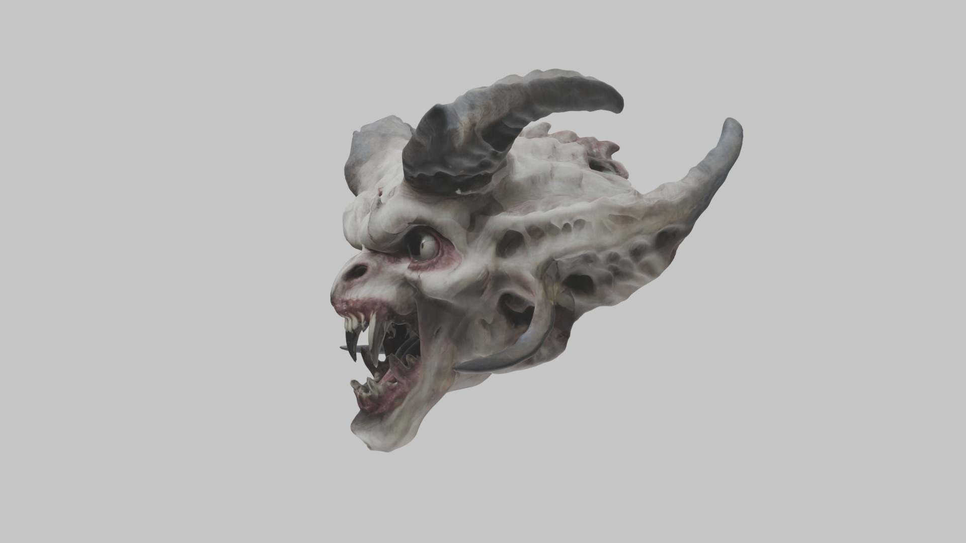 Demon Head 3D Model - Detailed Scary Character Low-poly 3D model_13