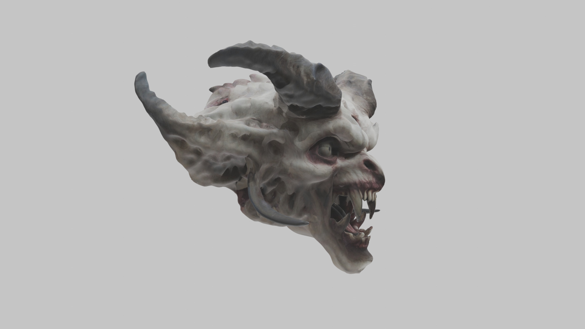 Demon Head 3D Model - Detailed Scary Character Low-poly 3D model_3