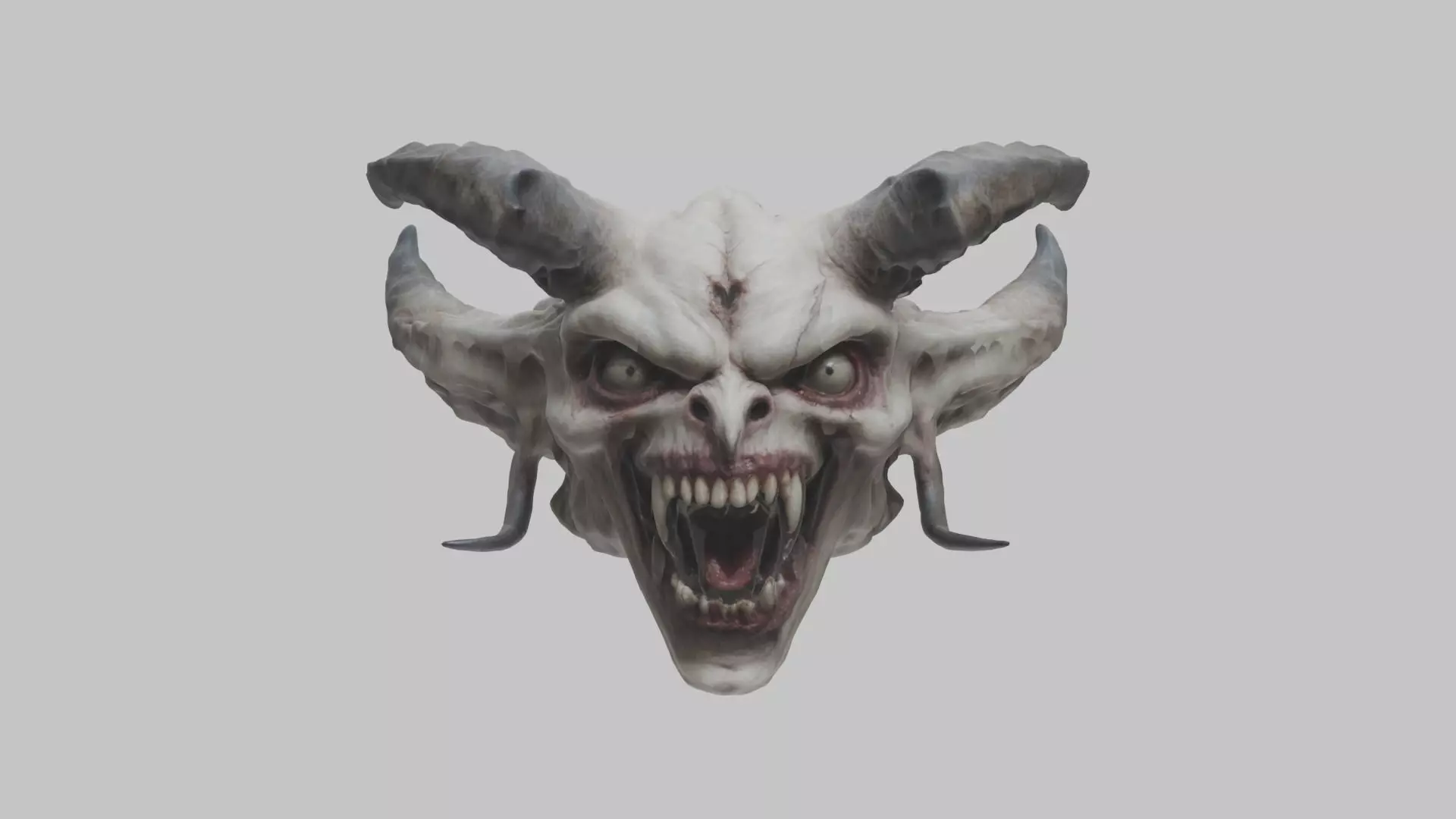 Demon Head 3D Model - Detailed Scary Character Low-poly 3D model_0