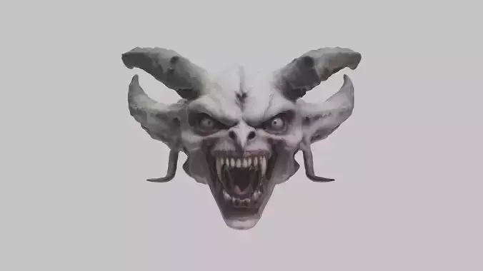 Demon Head 3D Model - Detailed Scary Character