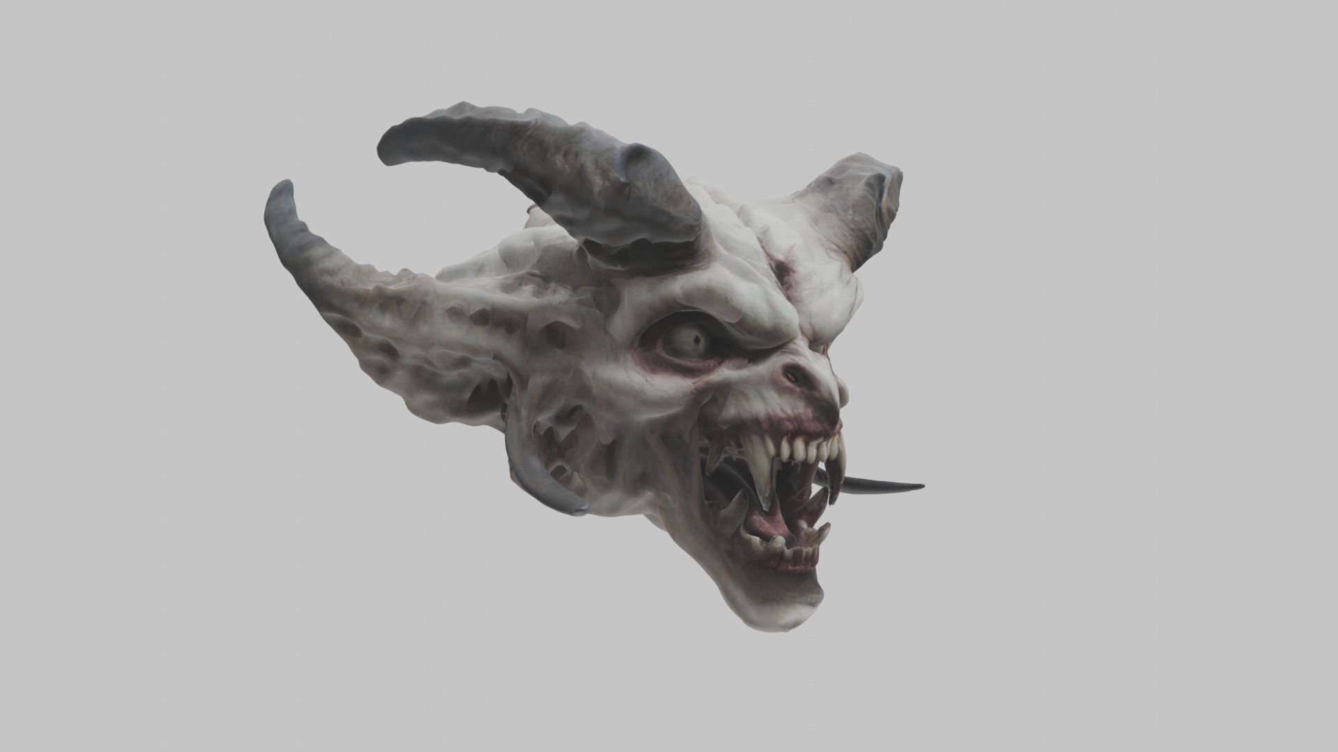 Demon Head 3D Model - Detailed Scary Character Low-poly 3D model_2
