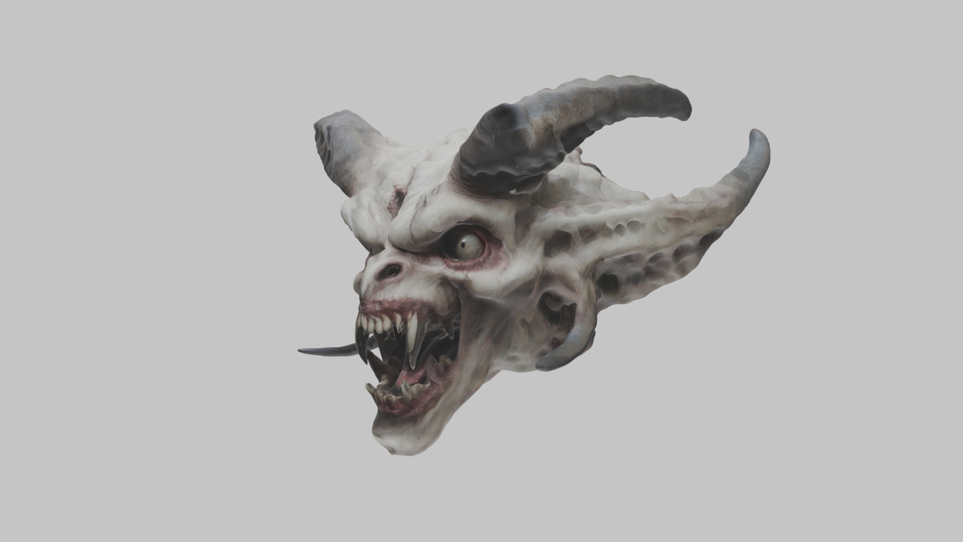 Demon Head 3D Model - Detailed Scary Character Low-poly 3D model_14