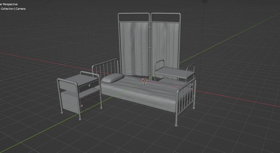 Hospital Bed 3D model_11