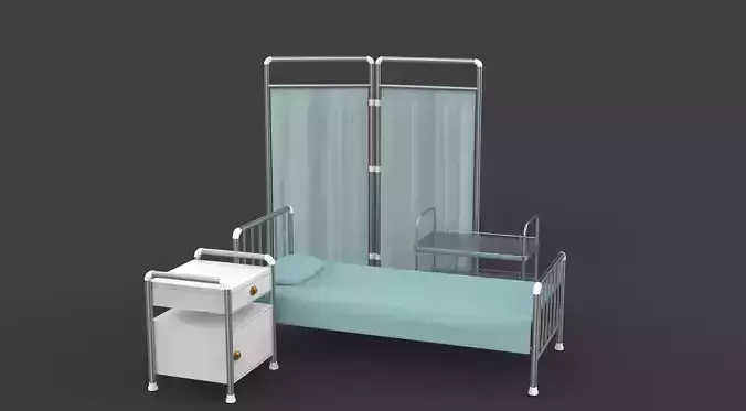 Hospital Bed 3D model