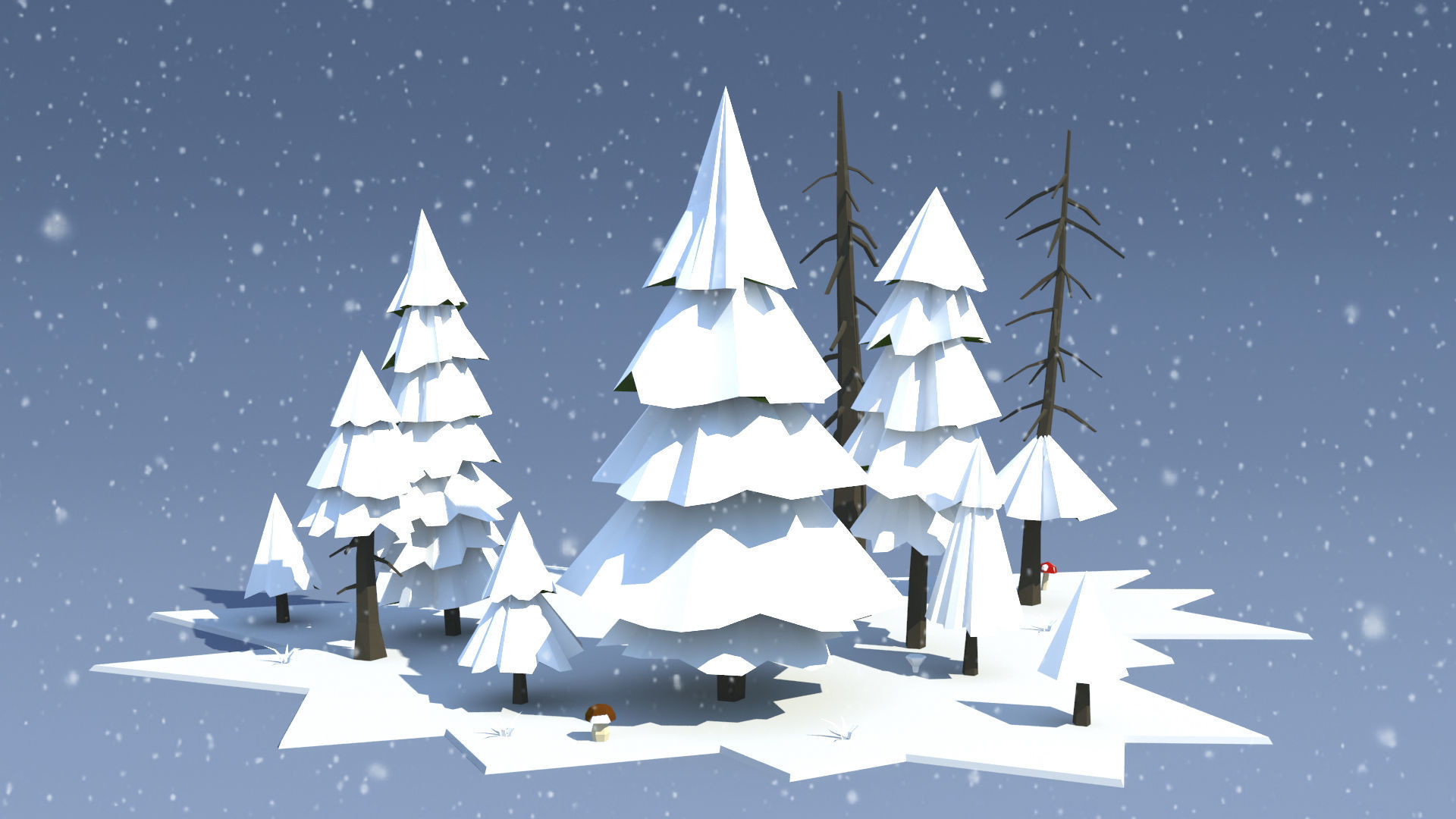 Forest Pack Low-poly 3D model_4