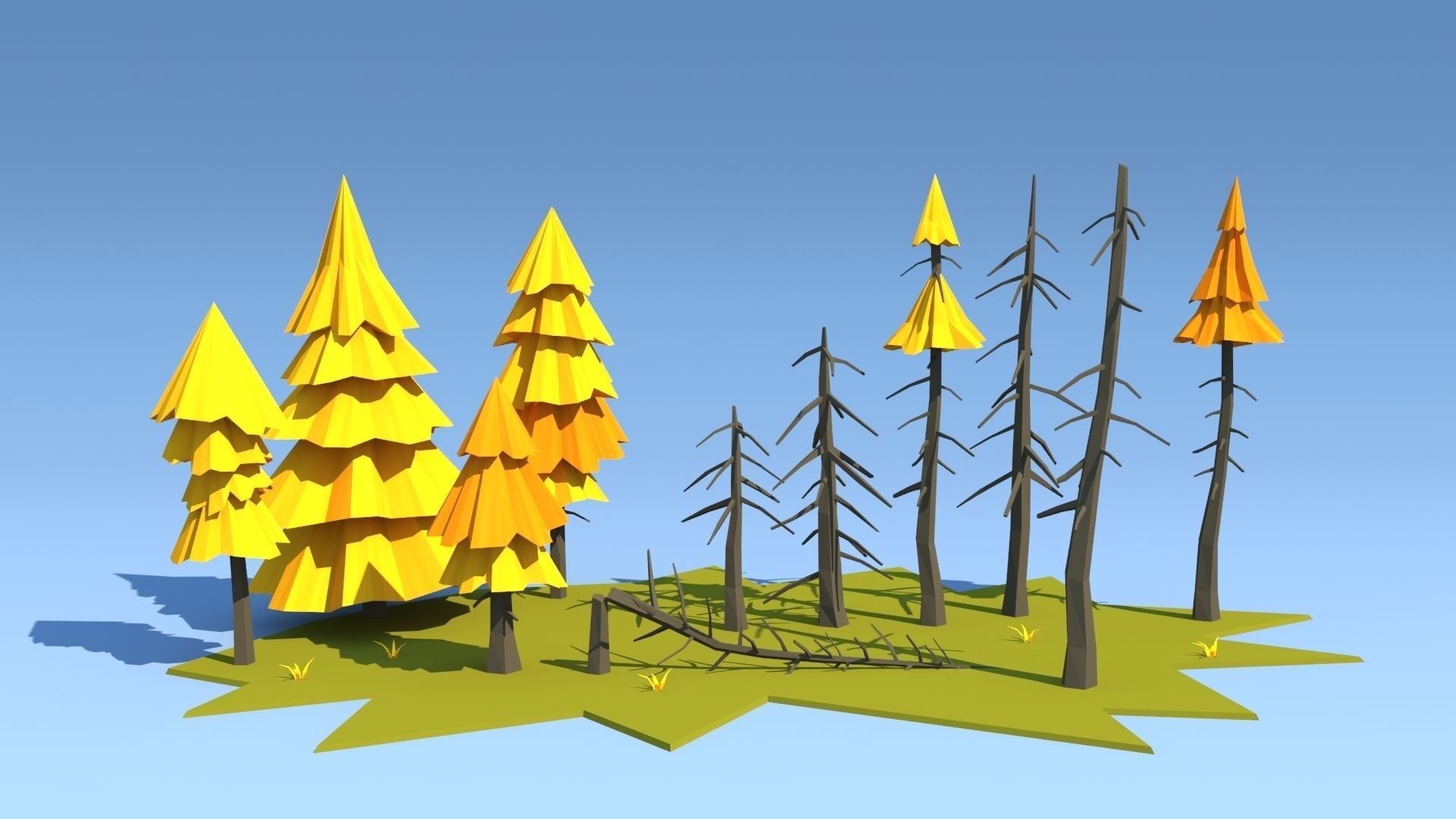 Forest Pack Low-poly 3D model_11