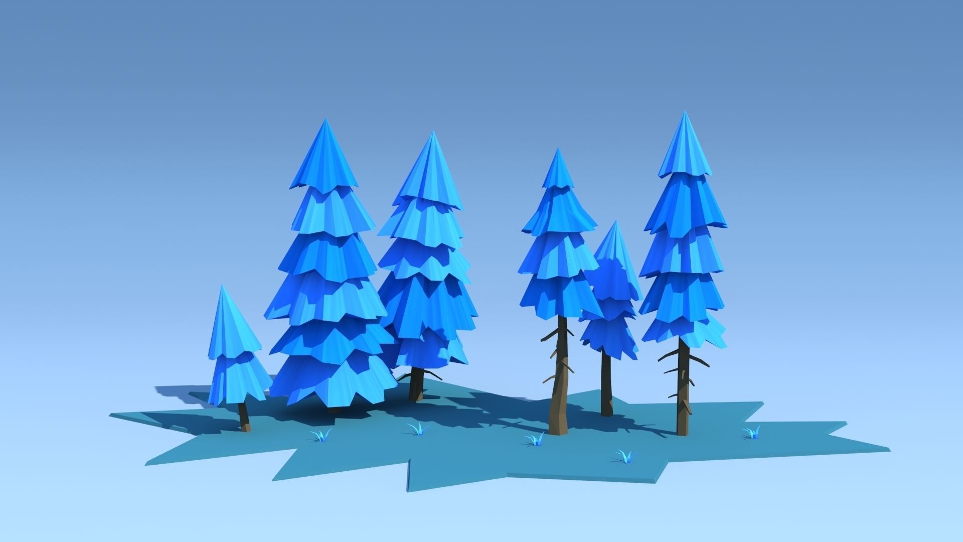 Forest Pack Low-poly 3D model_6