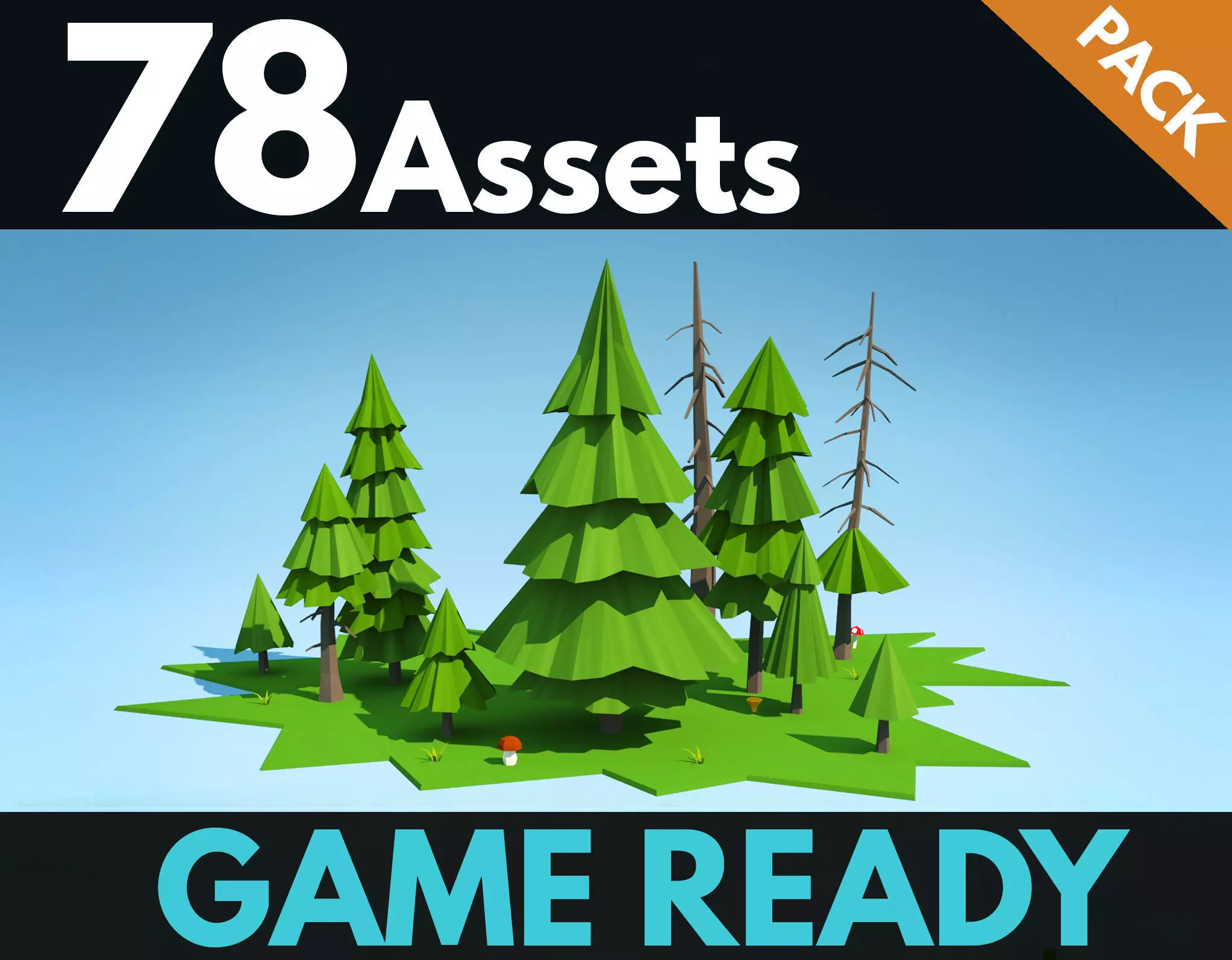 Forest Pack Low-poly 3D model_0