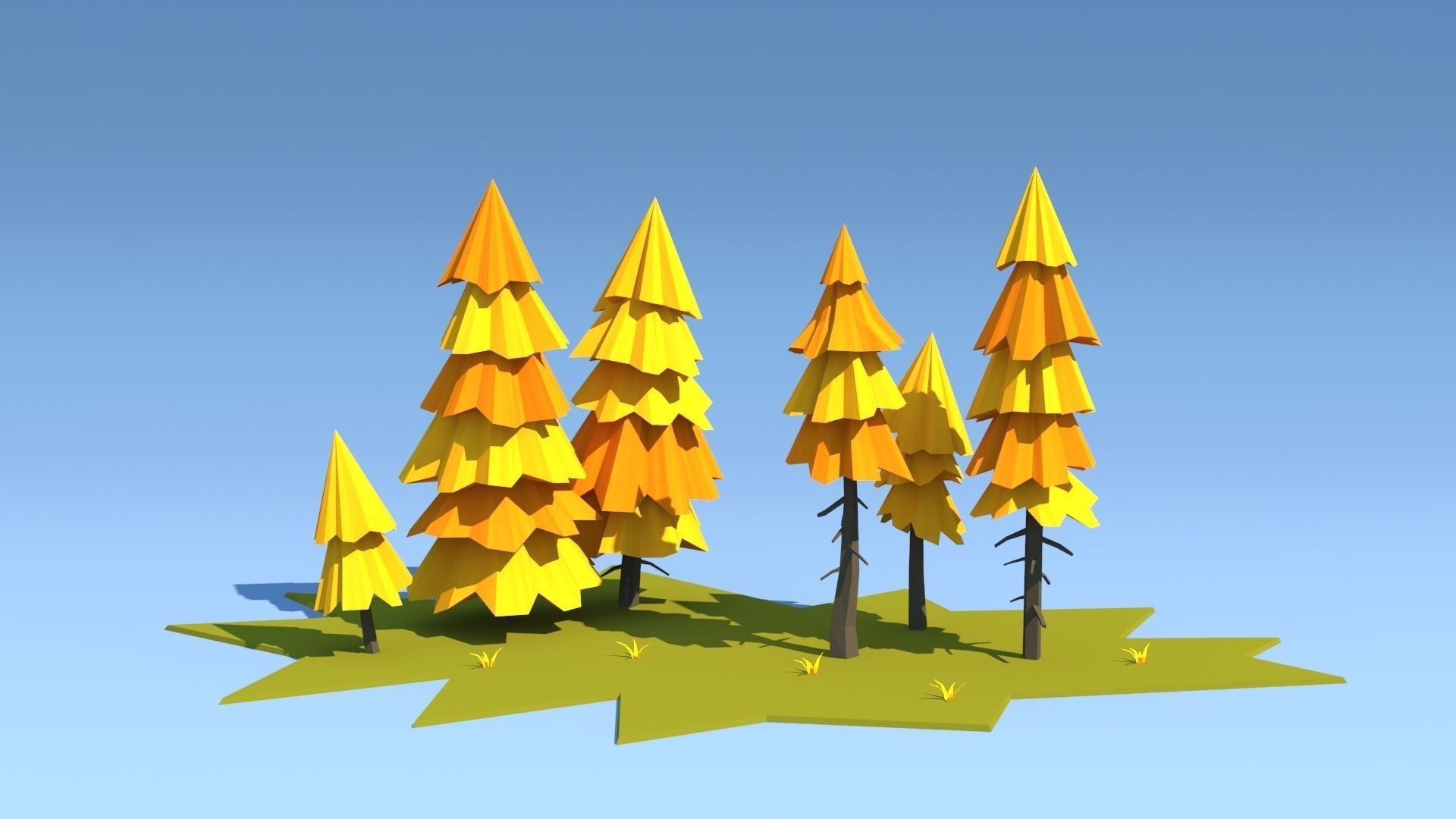 Forest Pack Low-poly 3D model_7