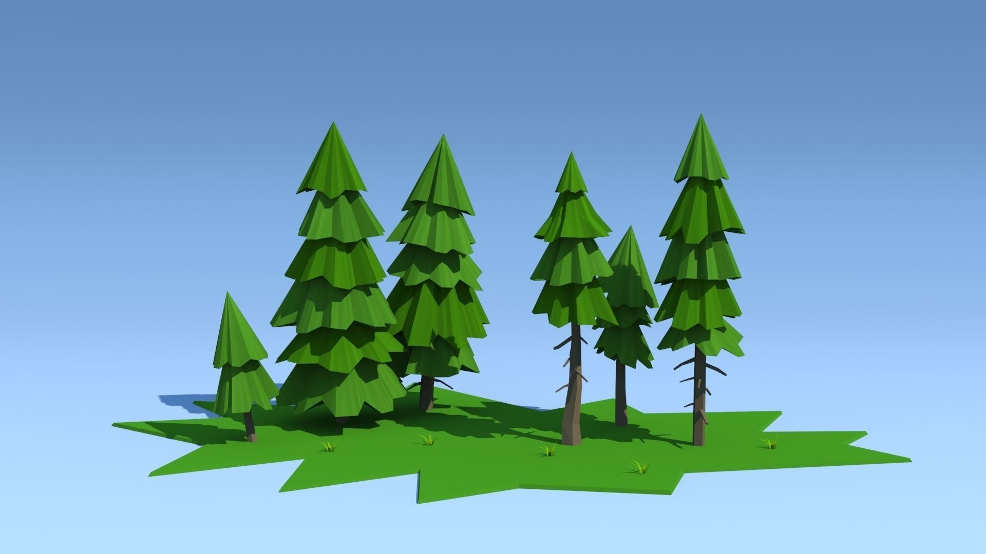 Forest Pack Low-poly 3D model_5