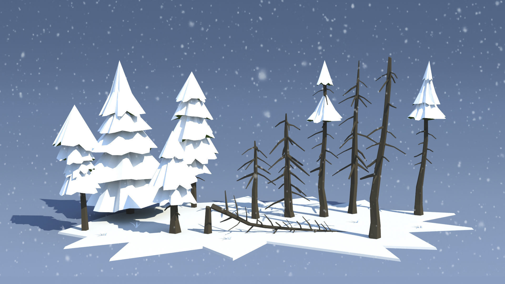 Forest Pack Low-poly 3D model_12