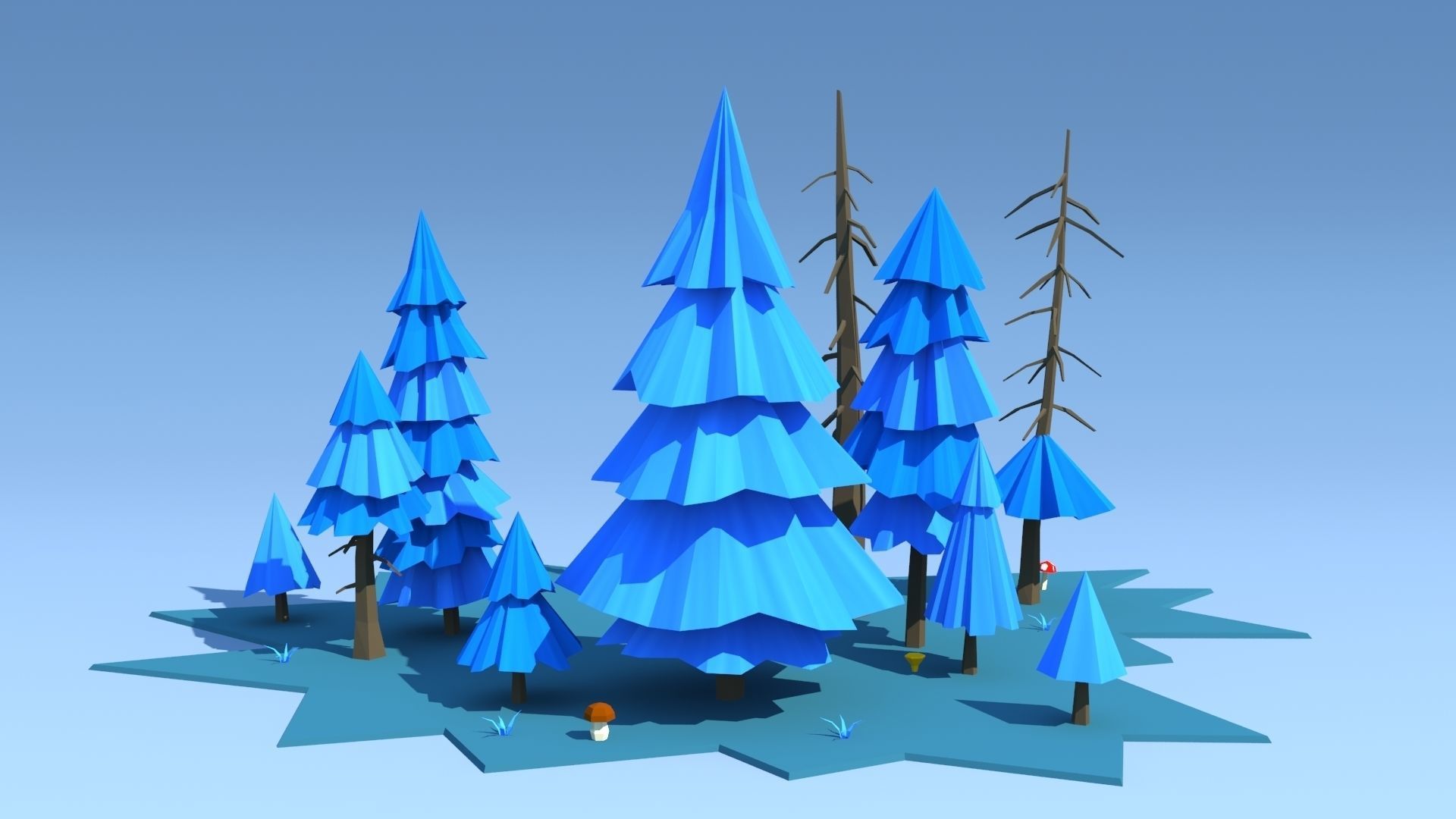 Forest Pack Low-poly 3D model_2
