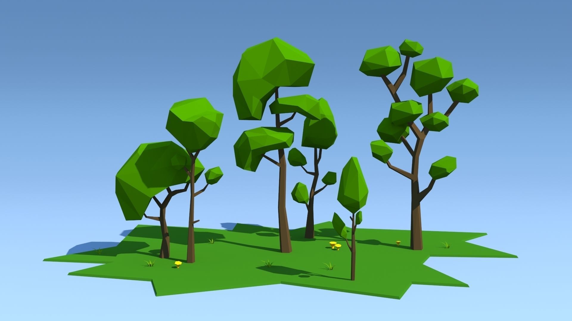 Forest Pack Low-poly 3D model_13