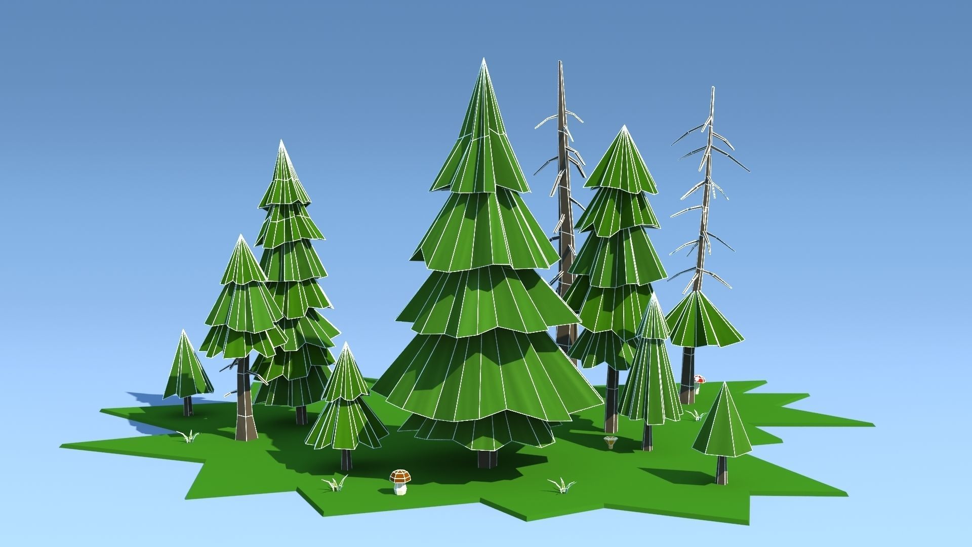 Forest Pack Low-poly 3D model_32