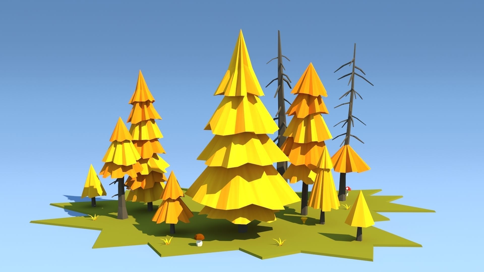 Forest Pack Low-poly 3D model_3