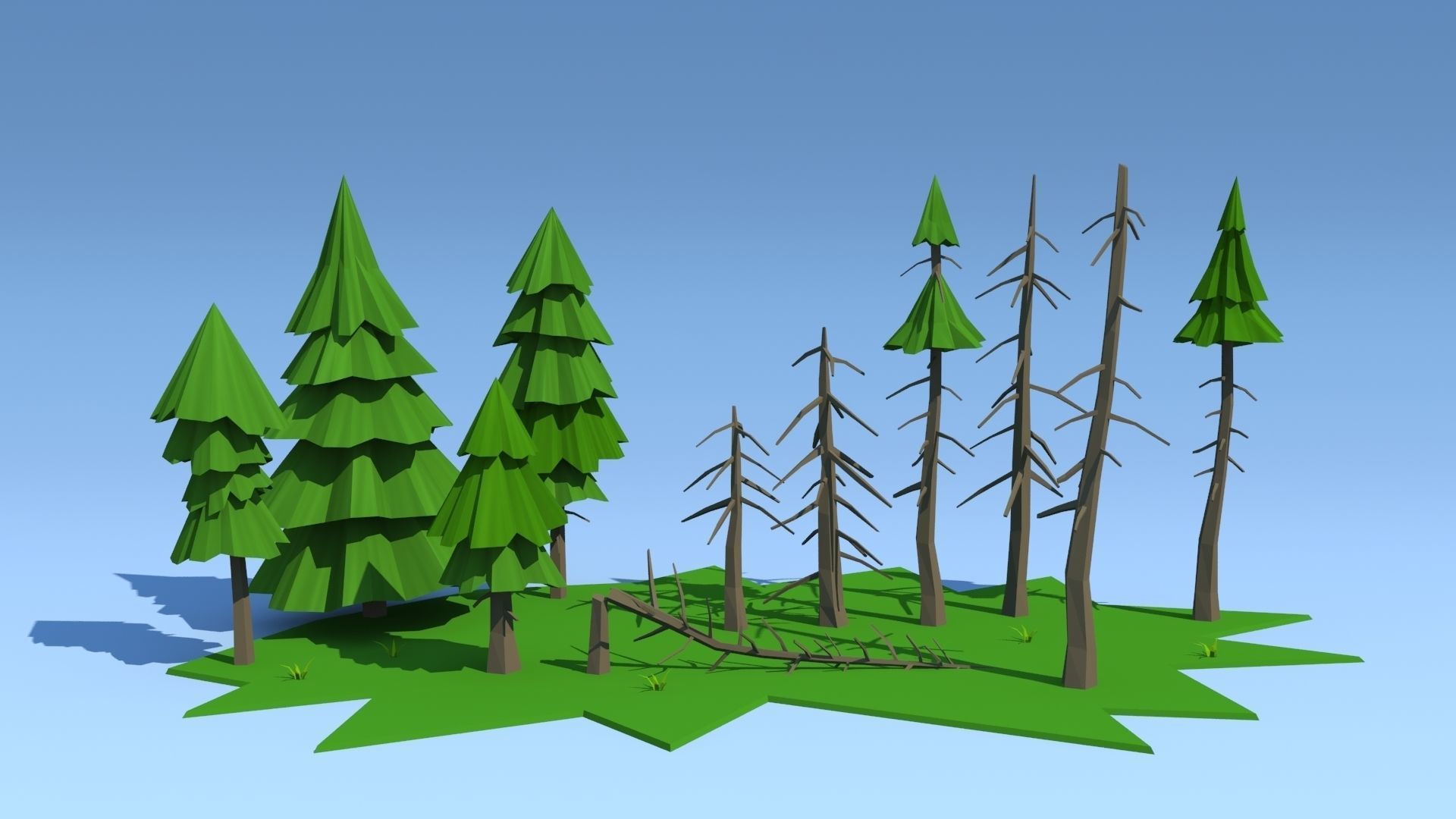 Forest Pack Low-poly 3D model_9