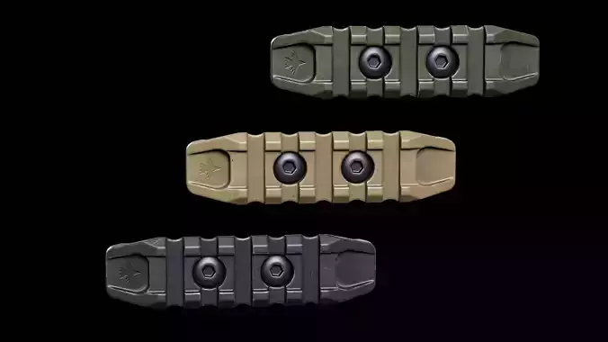 CRC 9021 M-Lok Picatinny Rail Low-poly 3D model