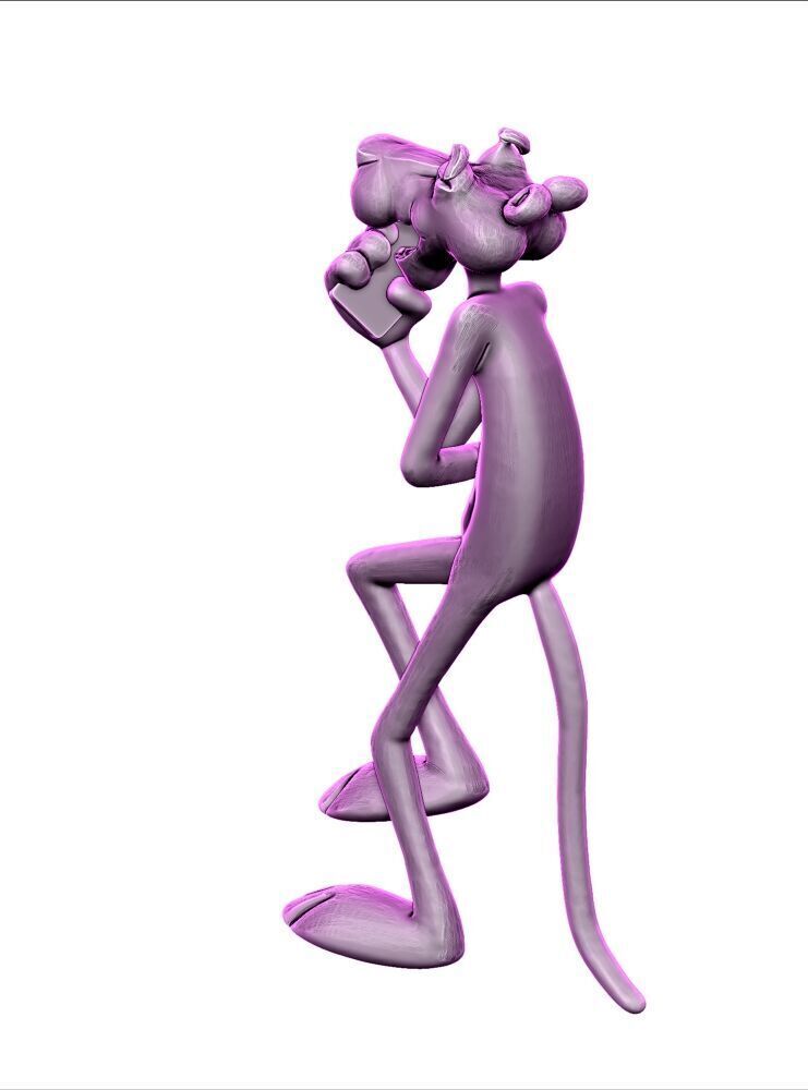 The Pink Panther Sculpture Collectible Pop Art 3D print model_4