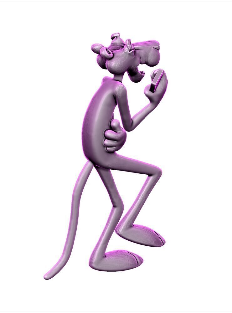 The Pink Panther Sculpture Collectible Pop Art 3D print model_3