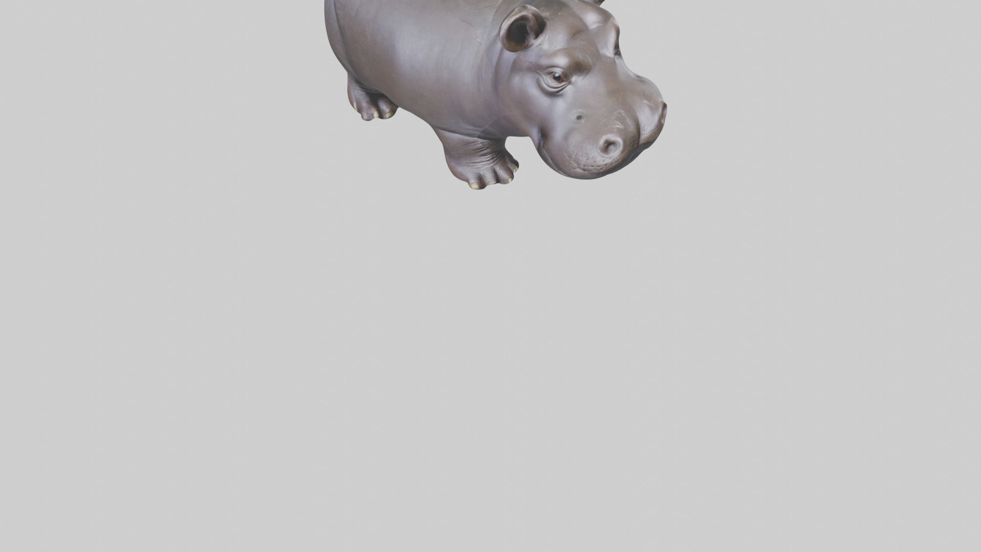 Pygmy Hippo statue model Low-poly 3D model_8