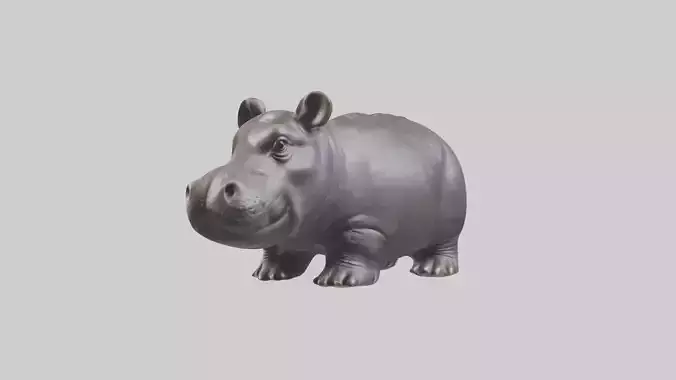 Pygmy Hippo statue model