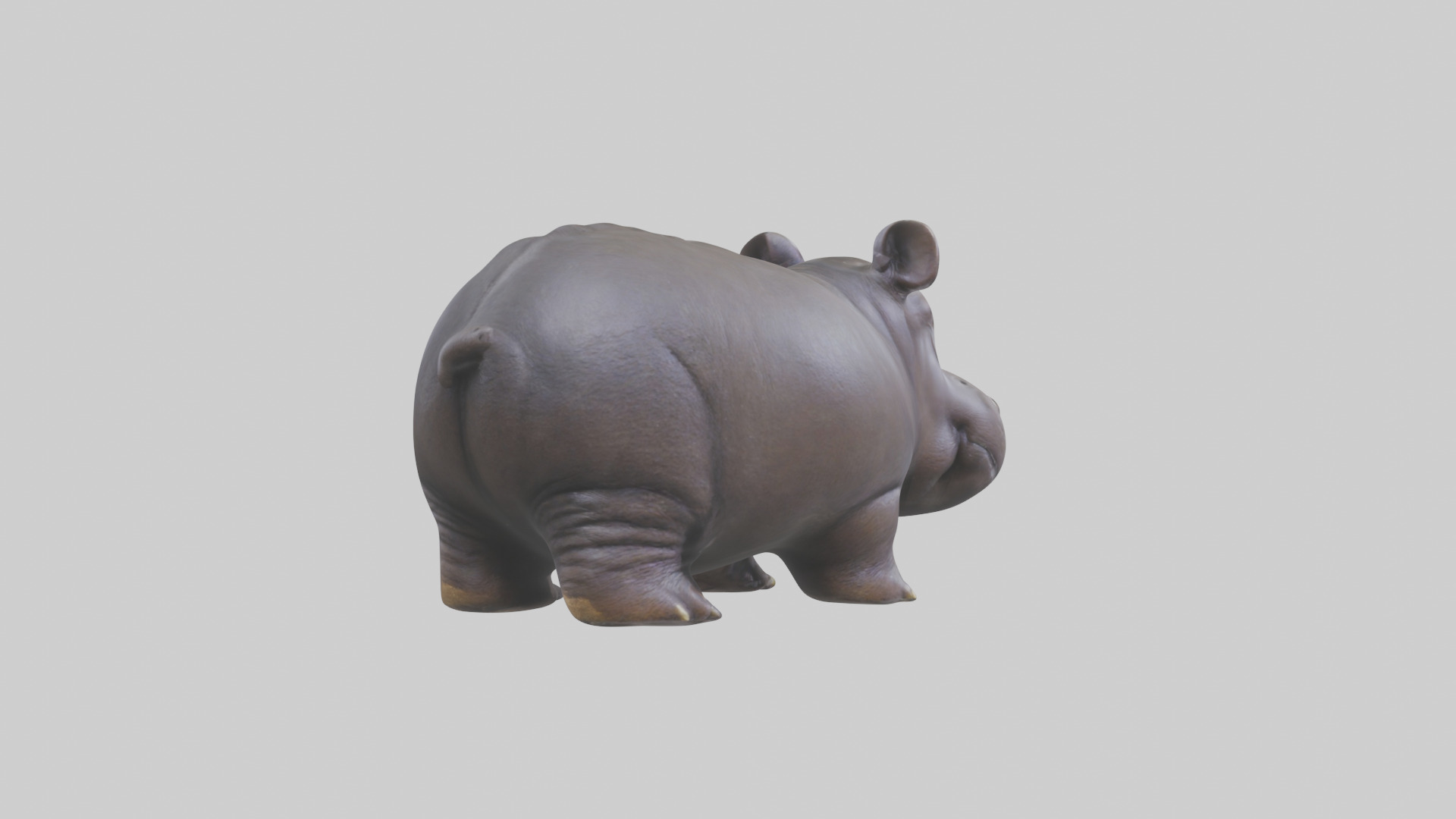 Pygmy Hippo statue model Low-poly 3D model_4