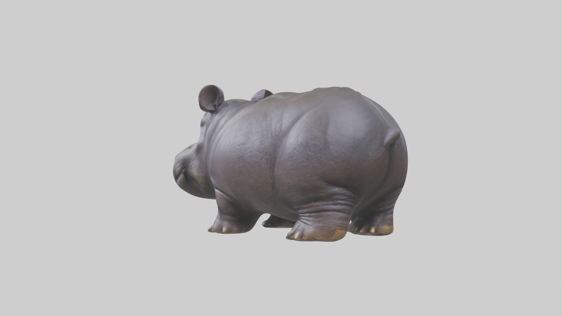 Pygmy Hippo statue model Low-poly 3D model_3