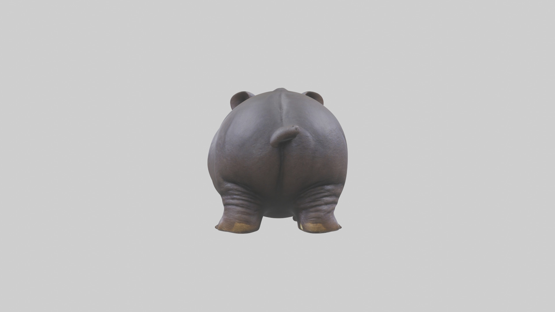 Pygmy Hippo statue model Low-poly 3D model_2