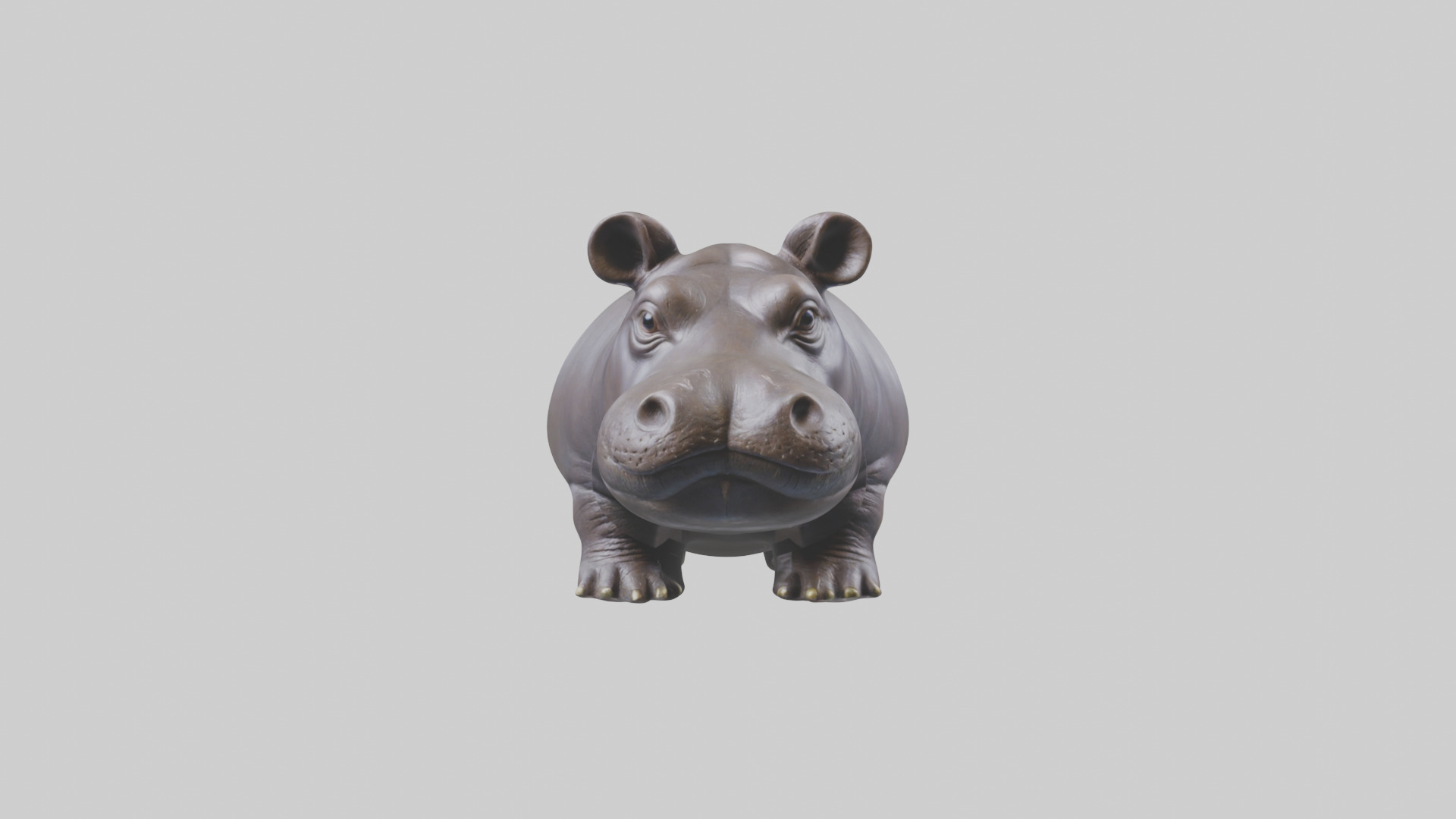 Pygmy Hippo statue model Low-poly 3D model_10