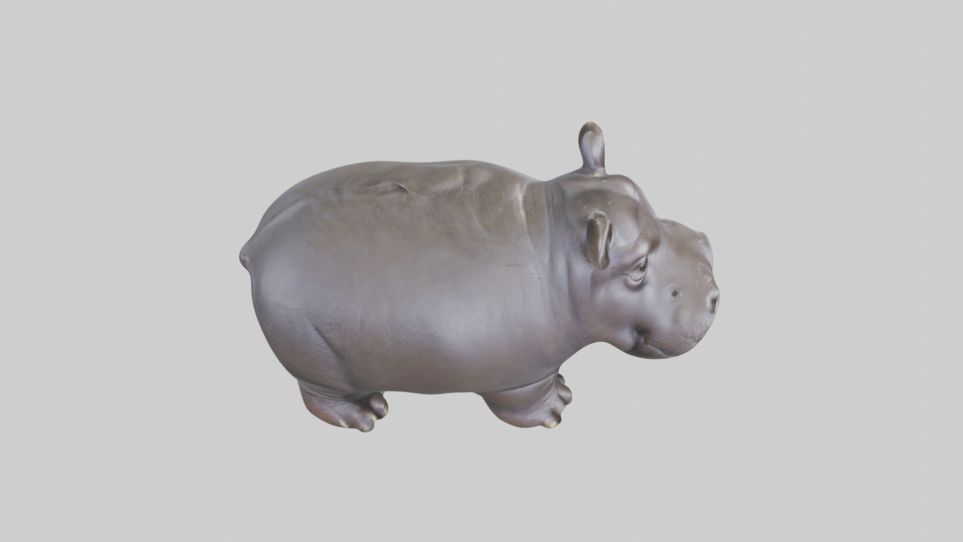 Pygmy Hippo statue model Low-poly 3D model_18