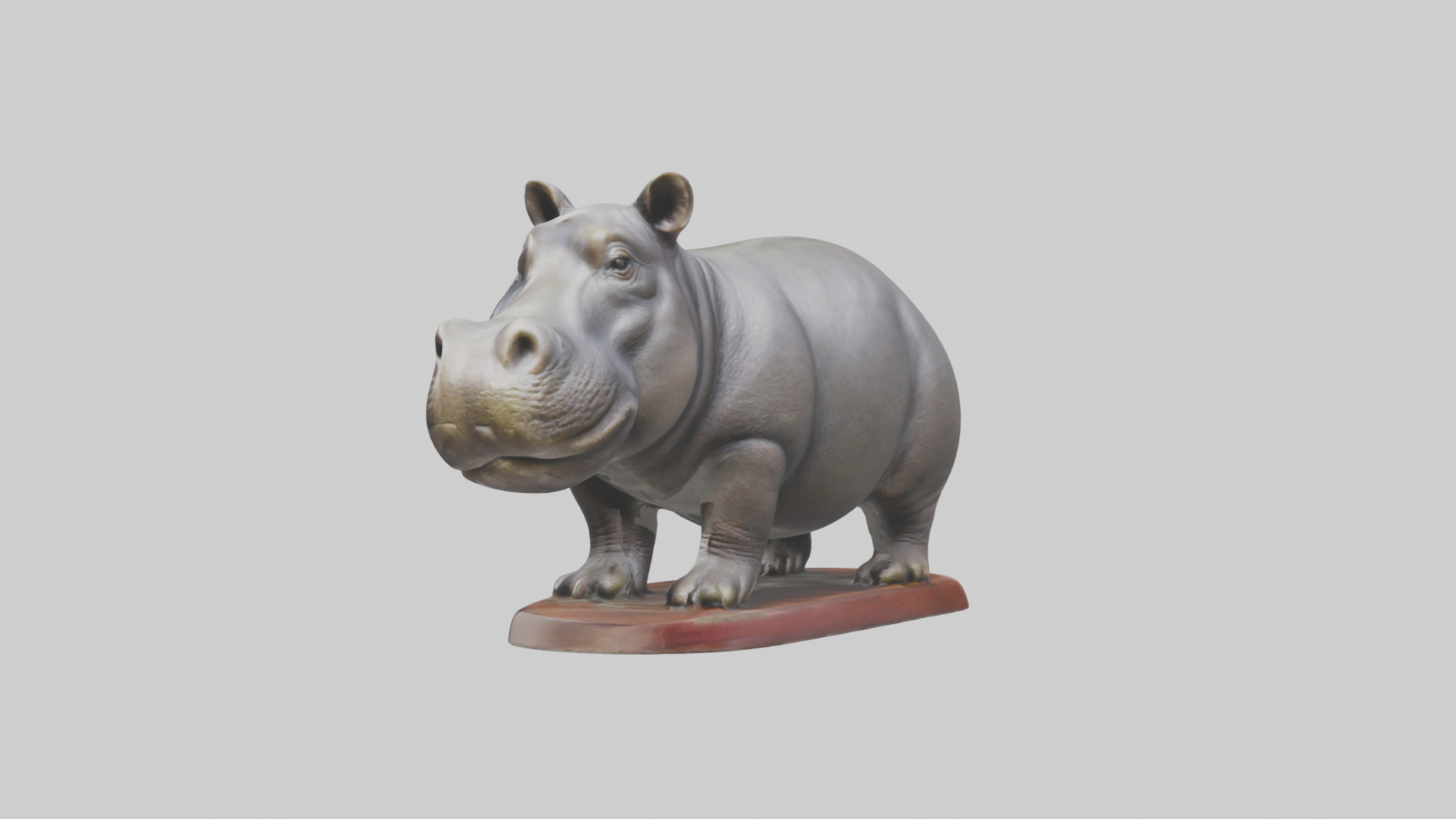Pygmy Hippopotamus statue model Low-poly 3D model_12