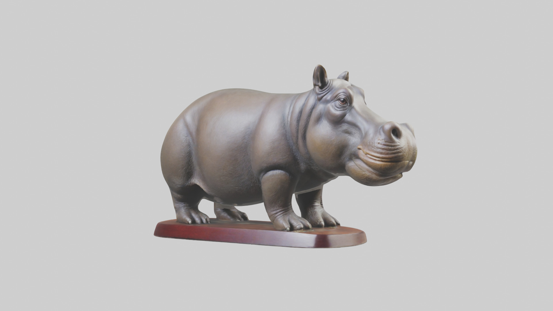Pygmy Hippopotamus statue model Low-poly 3D model_9