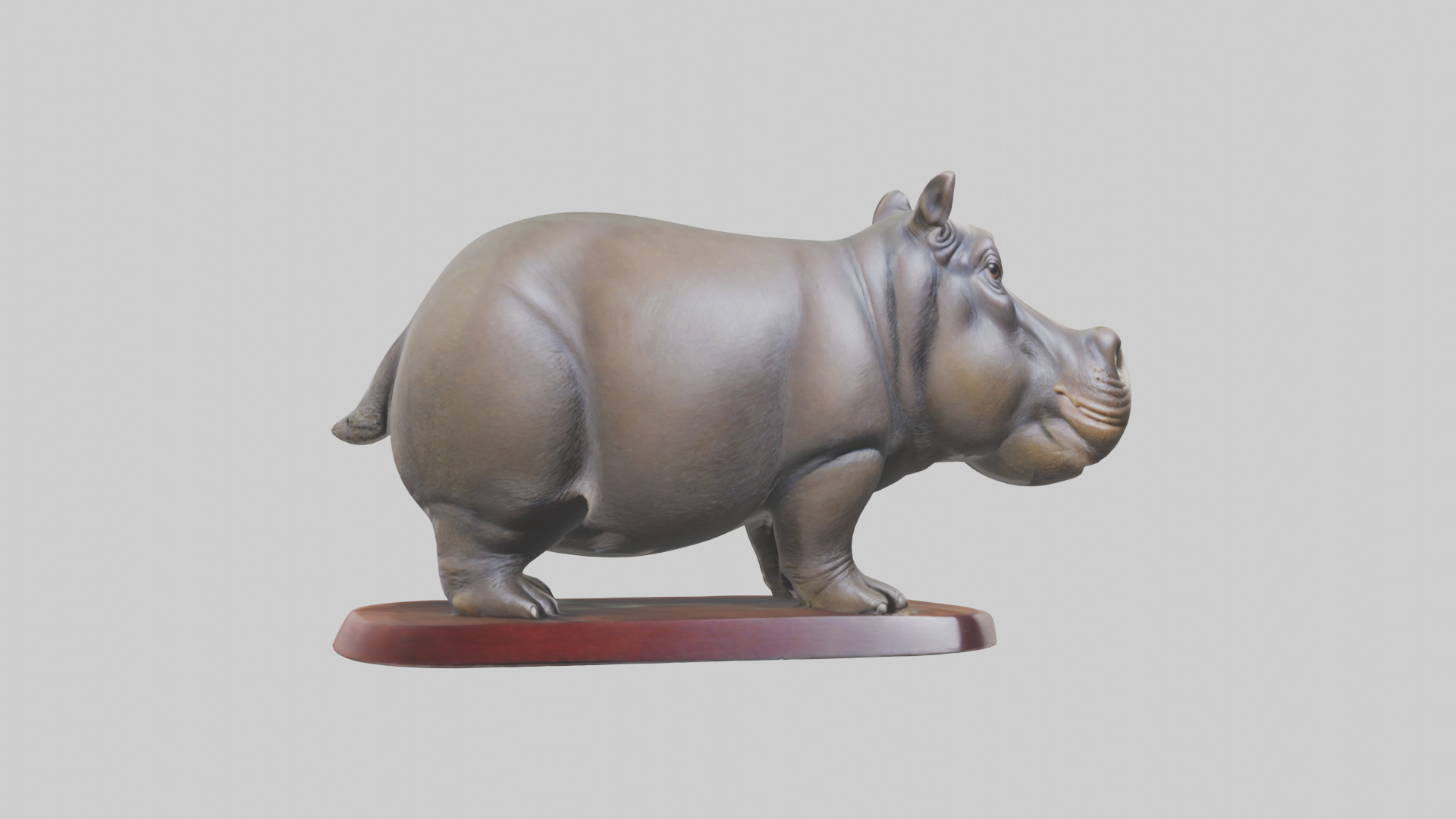 Pygmy Hippopotamus statue model Low-poly 3D model_11