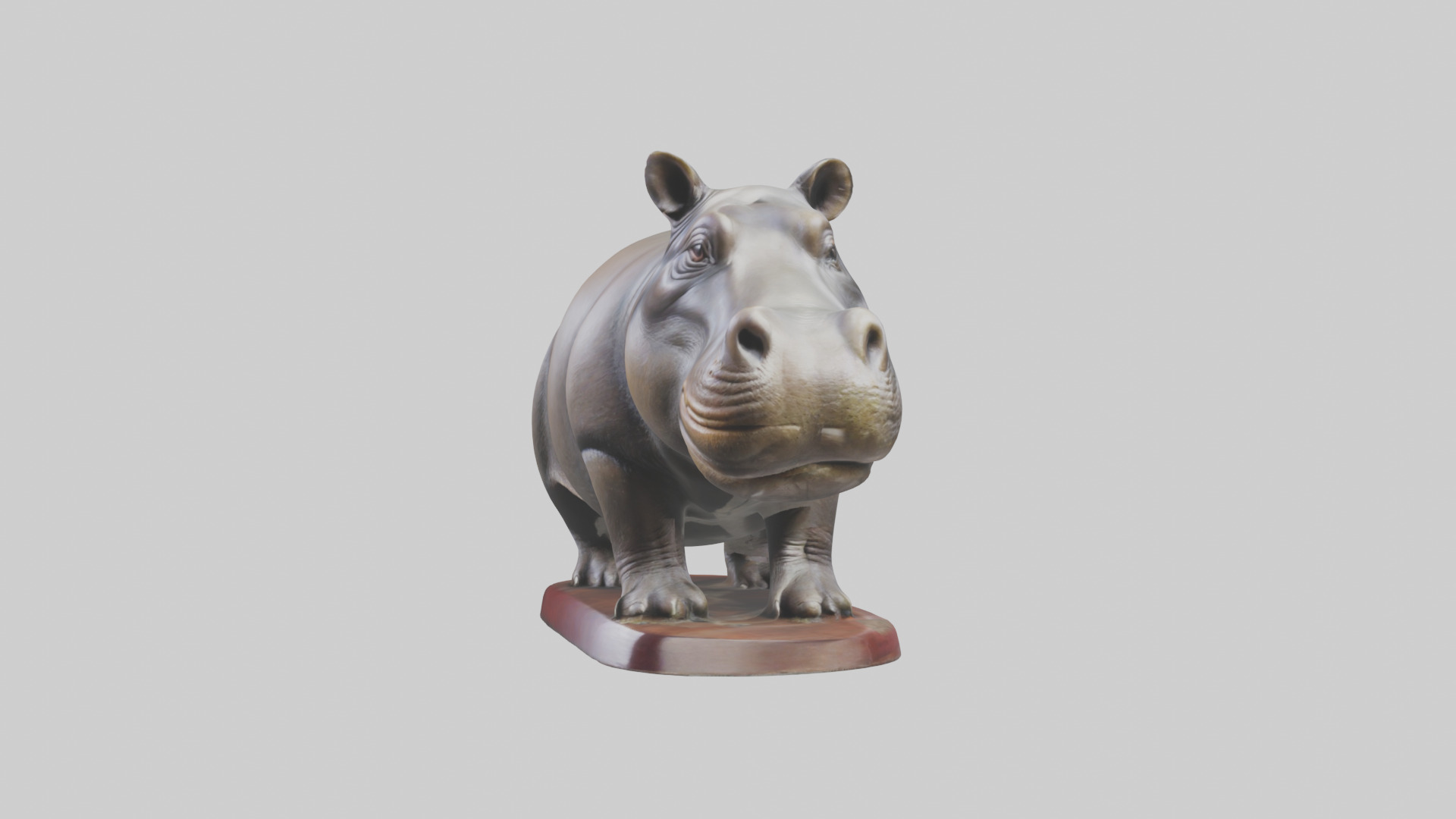 Pygmy Hippopotamus statue model Low-poly 3D model_10